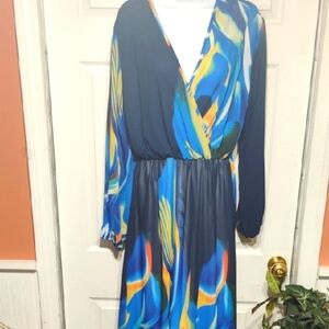 Multicolor V-Neck Maxi Dress